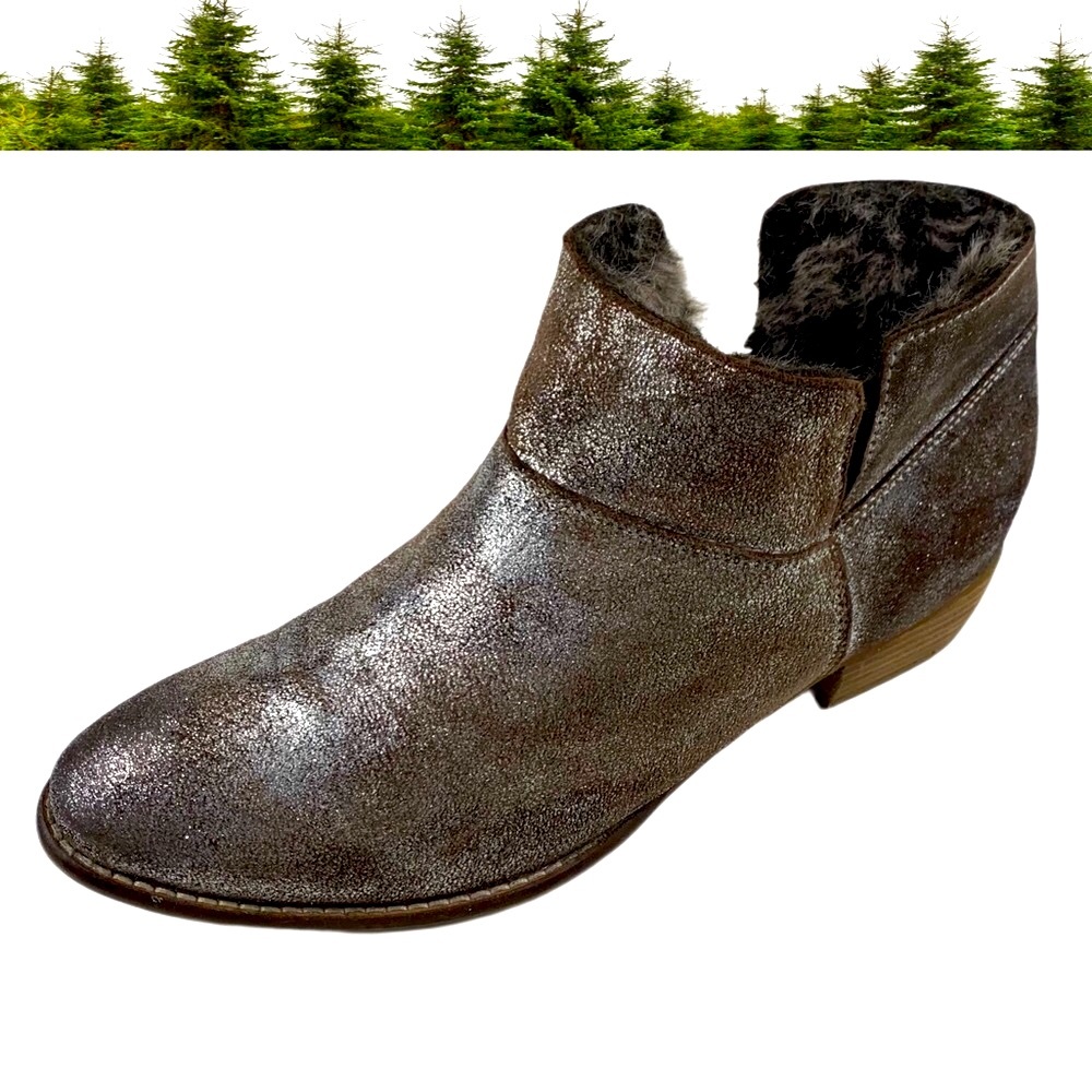 Seychelles Womens Brown/ Silver Leather Booties Size 10